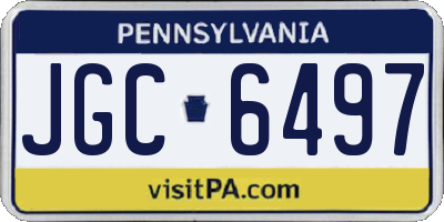 PA license plate JGC6497