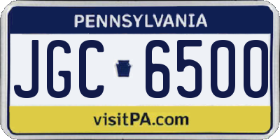 PA license plate JGC6500