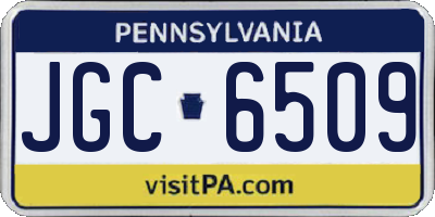 PA license plate JGC6509