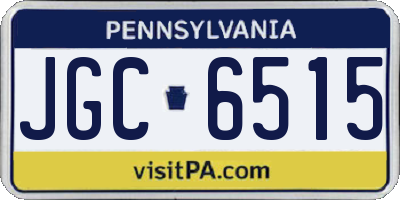 PA license plate JGC6515