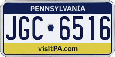 PA license plate JGC6516