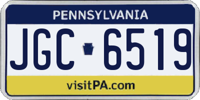 PA license plate JGC6519