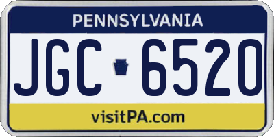 PA license plate JGC6520