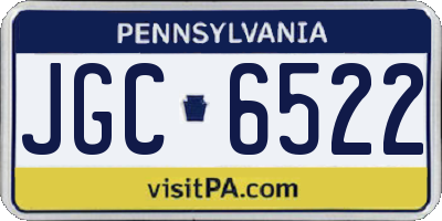 PA license plate JGC6522