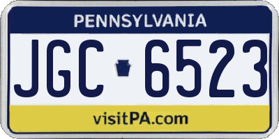 PA license plate JGC6523