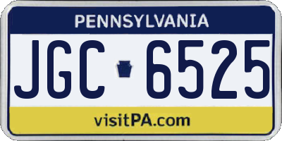 PA license plate JGC6525