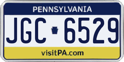PA license plate JGC6529