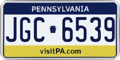 PA license plate JGC6539