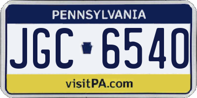 PA license plate JGC6540