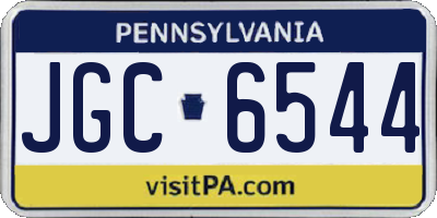 PA license plate JGC6544