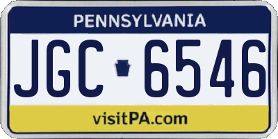 PA license plate JGC6546