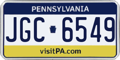 PA license plate JGC6549