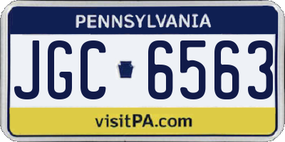 PA license plate JGC6563