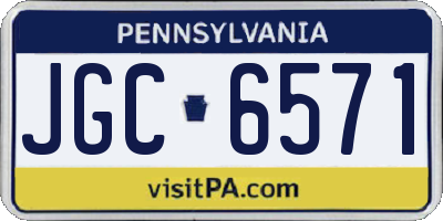 PA license plate JGC6571
