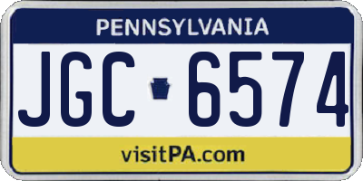PA license plate JGC6574