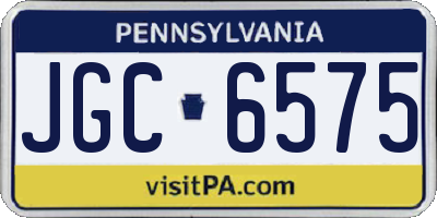 PA license plate JGC6575