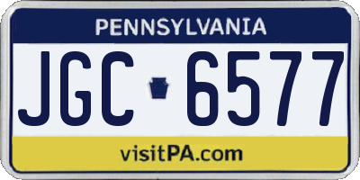 PA license plate JGC6577