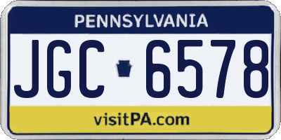 PA license plate JGC6578