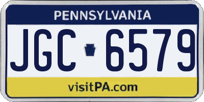 PA license plate JGC6579