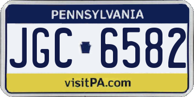 PA license plate JGC6582