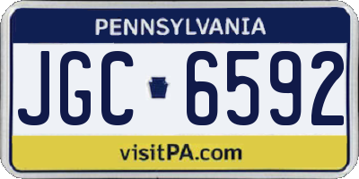PA license plate JGC6592