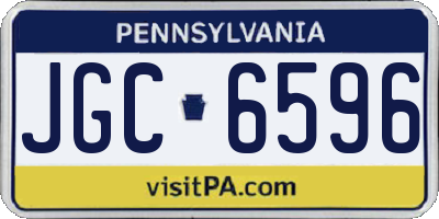 PA license plate JGC6596