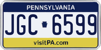 PA license plate JGC6599