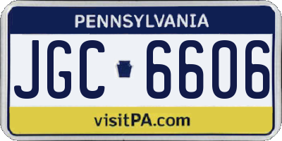 PA license plate JGC6606