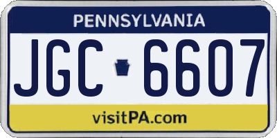 PA license plate JGC6607