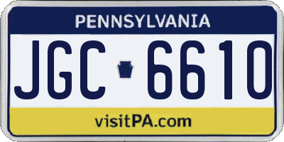 PA license plate JGC6610