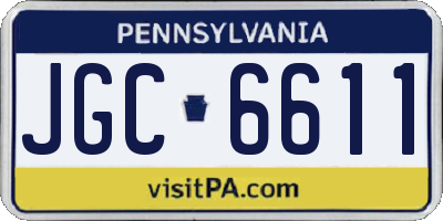 PA license plate JGC6611