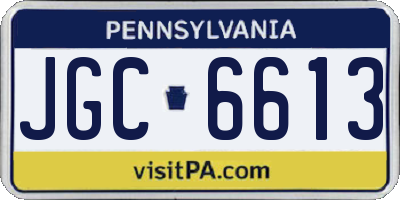 PA license plate JGC6613