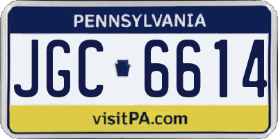 PA license plate JGC6614