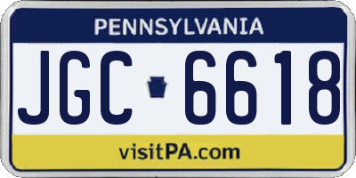 PA license plate JGC6618