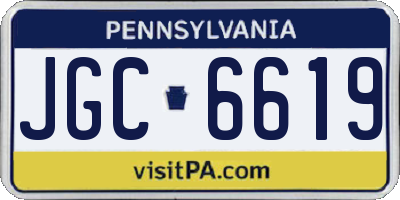 PA license plate JGC6619