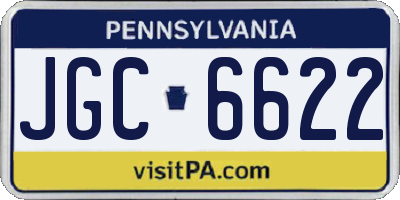 PA license plate JGC6622