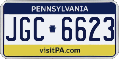 PA license plate JGC6623