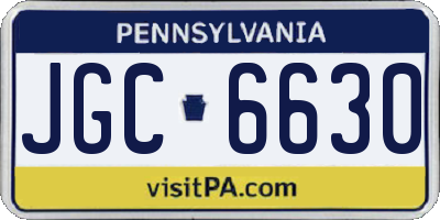 PA license plate JGC6630