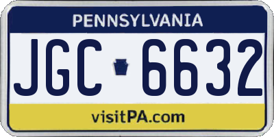 PA license plate JGC6632