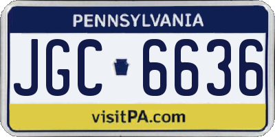 PA license plate JGC6636