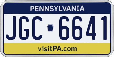 PA license plate JGC6641
