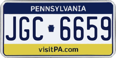 PA license plate JGC6659