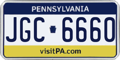 PA license plate JGC6660