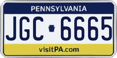 PA license plate JGC6665
