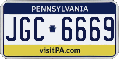 PA license plate JGC6669