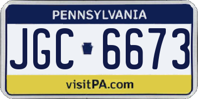 PA license plate JGC6673