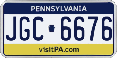 PA license plate JGC6676