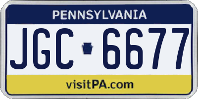 PA license plate JGC6677