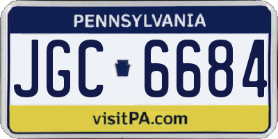 PA license plate JGC6684