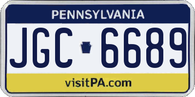 PA license plate JGC6689